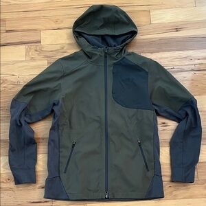 North Face Green Fleece Rain Jacket